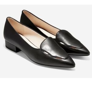 Cole Haan Leah Skimmer Slip On Black Leather Shoes (Size 8.5 fits size 9 feet)